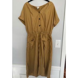 Women’s M Dress Mustard Cinched Target Empire Waist Drop Midi A new Day Yellow